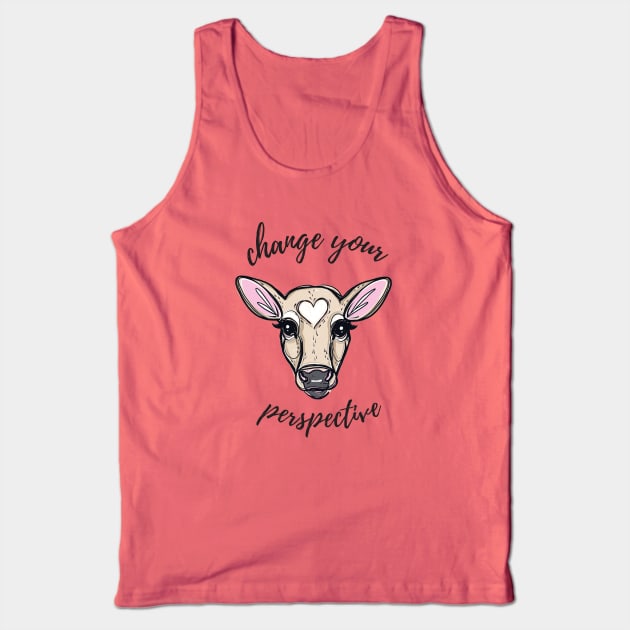 Change Your Perspective Tan Baby Cow Tank Top by IllustratedActivist